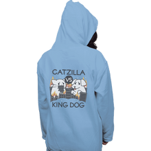 Load image into Gallery viewer, Shirts Pullover Hoodies, Unisex / Small / Royal Blue Catzilla VS King Dog
