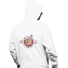 Load image into Gallery viewer, Shirts Pullover Hoodies, Unisex / Small / White Sushi Love
