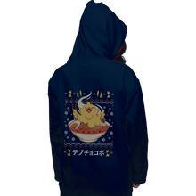 Load image into Gallery viewer, Shirts Pullover Hoodies, Unisex / Small / Navy Fat Chocobo Ramen Christmas Sweater