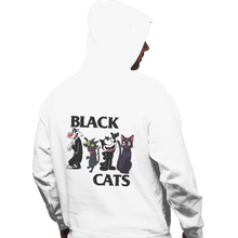 Load image into Gallery viewer, Shirts Zippered Hoodies, Unisex / Small / White Black Cats Flag