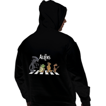 Load image into Gallery viewer, Shirts Pullover Hoodies, Unisex / Small / Black Aliens On Abbey Road