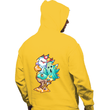 Load image into Gallery viewer, Shirts Pullover Hoodies, Unisex / Small / Gold Magical Silhouettes - Chocobo