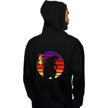 Load image into Gallery viewer, Shirts Pullover Hoodies, Unisex / Small / Black Sunset Kaiju