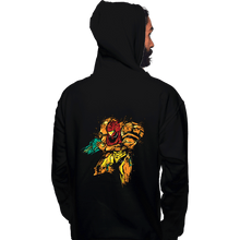 Load image into Gallery viewer, Shirts Pullover Hoodies, Unisex / Small / Black Metroid - Galactic Bounty Hunter
