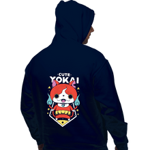 Load image into Gallery viewer, Shirts Pullover Hoodies, Unisex / Small / Navy Cute Yokai