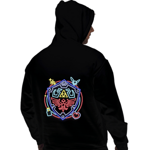 Daily_Deal_Shirts Pullover Hoodies, Unisex / Small / Black Neon Shield
