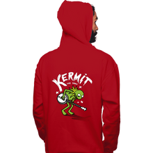 Load image into Gallery viewer, Shirts Pullover Hoodies, Unisex / Small / Red Banjoist Frog
