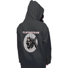 Load image into Gallery viewer, Shirts Pullover Hoodies, Unisex / Small / Charcoal Playgotham Catwoman