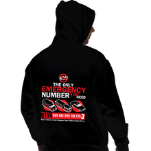 Load image into Gallery viewer, Secret_Shirts Pullover Hoodies, Unisex / Small / Black Emergency Number