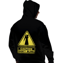 Load image into Gallery viewer, Shirts Pullover Hoodies, Unisex / Small / Black Caution - Don't Blink