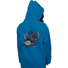 Load image into Gallery viewer, Shirts Pullover Hoodies, Unisex / Small / Sapphire Bucky And Sam