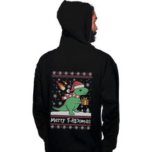 Load image into Gallery viewer, Shirts Pullover Hoodies, Unisex / Small / Black Merry T-Rexmas