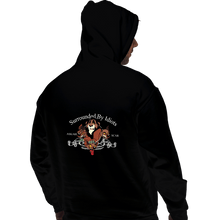 Load image into Gallery viewer, Daily_Deal_Shirts Pullover Hoodies, Unisex / Small / Black Surrounded By Idiots