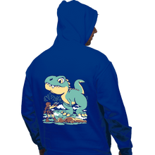 Load image into Gallery viewer, Shirts Pullover Hoodies, Unisex / Small / Royal Blue T Rex Surprise