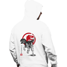 Load image into Gallery viewer, Secret_Shirts Pullover Hoodies, Unisex / Small / White Velociraptor Sumi-E