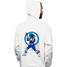 Load image into Gallery viewer, Shirts Pullover Hoodies, Unisex / Small / White Blue Ranger Sumi-e