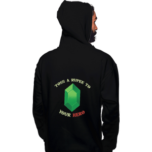 Shirts Zippered Hoodies, Unisex / Small / Black Toss A Rupee To Your Hero