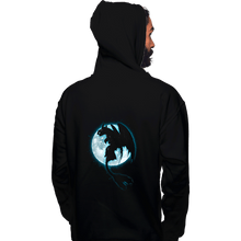 Load image into Gallery viewer, Shirts Pullover Hoodies, Unisex / Small / Black Moonlight Dragon Rider