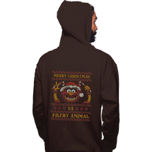 Load image into Gallery viewer, Daily_Deal_Shirts Pullover Hoodies, Unisex / Small / Dark Chocolate Merry Christmas Filthy Animal