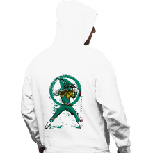 Load image into Gallery viewer, Daily_Deal_Shirts Pullover Hoodies, Unisex / Small / White Green Ranger Sumi-e
