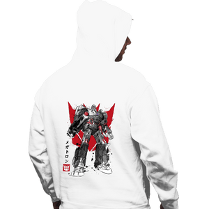Daily_Deal_Shirts Pullover Hoodies, Unisex / Small / White Destruction Sumi-e