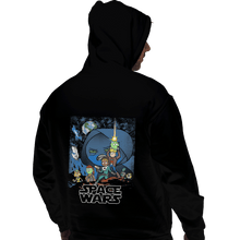 Load image into Gallery viewer, Shirts Pullover Hoodies, Unisex / Small / Black Space Wars