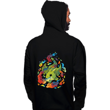 Load image into Gallery viewer, Shirts Pullover Hoodies, Unisex / Small / Black Rainbow Dragon