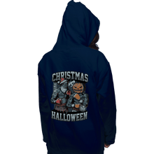 Load image into Gallery viewer, Secret_Shirts Pullover Hoodies, Unisex / Small / Navy Christmas VS Halloween