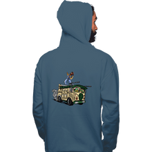 Load image into Gallery viewer, Daily_Deal_Shirts Pullover Hoodies, Unisex / Small / Indigo Blue Surfing In The Turtle Van