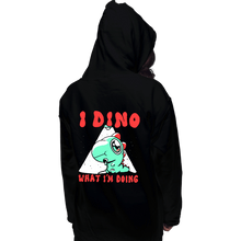 Load image into Gallery viewer, Shirts Pullover Hoodies, Unisex / Small / Black Confused Dino
