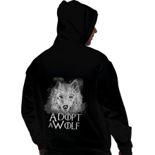 Load image into Gallery viewer, Shirts Pullover Hoodies, Unisex / Small / Black Adopt A Wolf