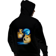 Load image into Gallery viewer, Shirts Pullover Hoodies, Unisex / Small / Black Three Doge Moon
