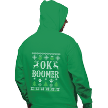 Load image into Gallery viewer, Shirts Zippered Hoodies, Unisex / Small / Irish Green OK Zoomer Ugly Christmas Sweater