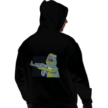 Load image into Gallery viewer, Shirts Pullover Hoodies, Unisex / Small / Black Frog Gun