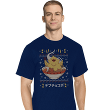 Load image into Gallery viewer, Shirts T-Shirts, Tall / Large / Navy Fat Chocobo Ramen Christmas Sweater