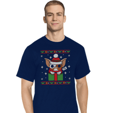 Load image into Gallery viewer, Shirts T-Shirts, Tall / Large / Navy Pet Christmas
