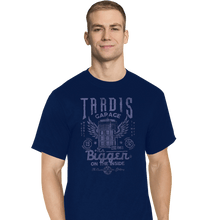 Load image into Gallery viewer, Daily_Deal_Shirts T-Shirts, Tall / Large / Navy Tardis Garage