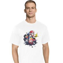 Load image into Gallery viewer, Shirts T-Shirts, Tall / Large / White Go Kart Watercolor