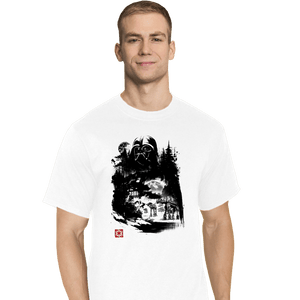 Daily_Deal_Shirts T-Shirts, Tall / Large / White Dark Lord In The Snow Planet Sumi-e