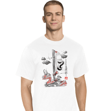 Load image into Gallery viewer, Shirts T-Shirts, Tall / Large / White Sailing With The Wind Sumi-e