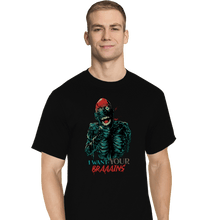 Load image into Gallery viewer, Daily_Deal_Shirts T-Shirts, Tall / Large / Black Tarman Wants Your Brains!
