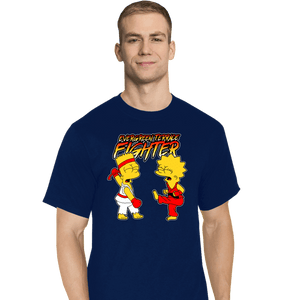 Daily_Deal_Shirts T-Shirts, Tall / Large / Navy Evergreen Terrace Fighter