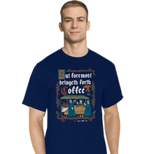 Load image into Gallery viewer, Daily_Deal_Shirts T-Shirts, Tall / Large / Navy Illuminated Coffee