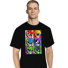 Load image into Gallery viewer, Shirts T-Shirts, Tall / Large / Black Pop Art Power Rangers
