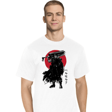 Load image into Gallery viewer, Daily_Deal_Shirts T-Shirts, Tall / Large / White Black Swordsman Sumi-e