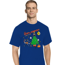 Load image into Gallery viewer, Daily_Deal_Shirts T-Shirts, Tall / Large / Royal Blue Itchy & Scratchy Christmas