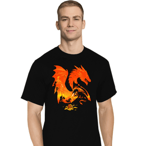 Daily_Deal_Shirts T-Shirts, Tall / Large / Black Fantasy Flames