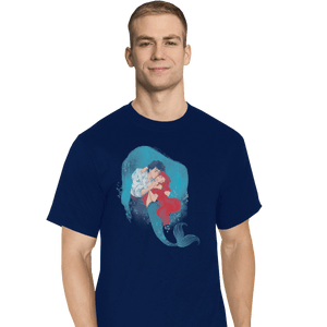 Shirts T-Shirts, Tall / Large / Navy Mermaid Kiss