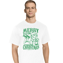 Load image into Gallery viewer, Shirts T-Shirts, Tall / Large / White Merry Elfin Christmas