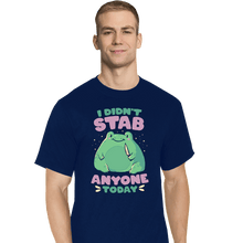 Load image into Gallery viewer, Secret_Shirts T-Shirts, Tall / Large / Navy Didn't Stab Anyone Today